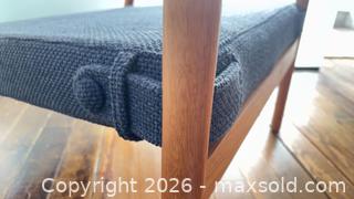 MaxSold Auction: Original, Jed Armchair by David Irwin (Peter Walker Design Award) — Oak Frame - Toronto (Ontario, Canada) SELLER MANAGED Moving Online Auction - Langford Avenue