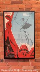 MaxSold Auction: Original USSR Soviet Propaganda Post - 1972; 24in x 36.25in, Framed with glass - Toronto (Ontario, Canada) SELLER MANAGED Moving Online Auction - Langford Avenue