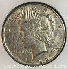 MaxSold Auction: 1923 Silver Peace  Dollar - USA - Lincoln (Ontario, Canada) SELLER MANAGED Downsizing Online Auction - Bartlett Road - Beamsville (STORAGE)