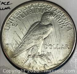 MaxSold Auction: 1923 Silver Peace  Dollar - USA - Lincoln (Ontario, Canada) SELLER MANAGED Downsizing Online Auction - Bartlett Road - Beamsville (STORAGE)