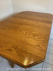 MaxSold Auction: Oak Solid Wood Dining Table with Double Pedestal, Extending Leaf - Toronto (Ontario, Canada) SELLER MANAGED Estate Sale Online Auction - Queens Drive