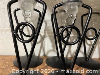 MaxSold Auction: Set of 6 Black Metal and Glass Candle Holders - Toronto (Ontario, Canada) SELLER MANAGED Estate Sale Online Auction - Queens Drive