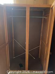 MaxSold Auction: Solid Wood Full-Size Wardrobe / Armoire, Brown Natural - Toronto (Ontario, Canada) SELLER MANAGED Estate Sale Online Auction - Queens Drive