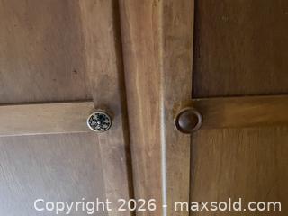MaxSold Auction: Solid Wood Full-Size Wardrobe / Armoire, Brown Natural - Toronto (Ontario, Canada) SELLER MANAGED Estate Sale Online Auction - Queens Drive