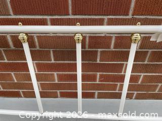 MaxSold Auction: White Metal Headboard with Brass Accents for Full/Double Bed - Toronto (Ontario, Canada) SELLER MANAGED Estate Sale Online Auction - Queens Drive