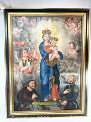 MaxSold Auction: Andean Colonial Oil on Canvas: Virgin & Child, Donor and Saint | Cuzco School | Circa 1780–1820 - Maxsold Signature - Museum-Quality Artifacts, Ancient Antiquities and Collector Finds (CAN and US Shipping)