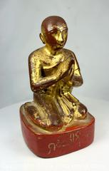 MaxSold Auction: Antique Burmese Gilded Monk Statue | Southeast Asian Buddhist Art | Circa 19th Century - Maxsold Signature - Museum-Quality Artifacts, Ancient Antiquities and Collector Finds (CAN and US Shipping)