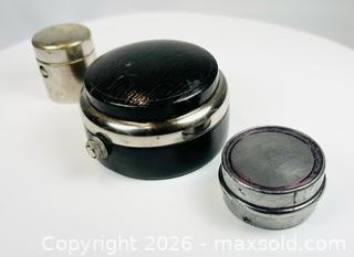 MaxSold Auction: Antique Desk Inkwell Collection of Three Pieces | Travel Writing Accessories | Circa 1900–1930 - Maxsold Signature - Museum-Quality Artifacts, Ancient Antiquities and Collector Finds (CAN and US Shipping)