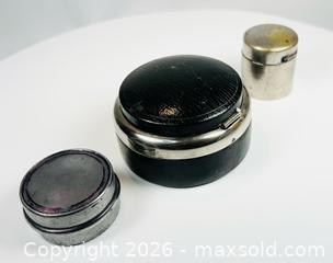 MaxSold Auction: Antique Desk Inkwell Collection of Three Pieces | Travel Writing Accessories | Circa 1900–1930 - Maxsold Signature - Museum-Quality Artifacts, Ancient Antiquities and Collector Finds (CAN and US Shipping)
