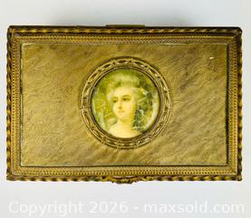 MaxSold Auction: Antique French Jewelry Box | Gilt Bronze & Portrait Lid | Circa 1850–1880 - Maxsold Signature - Museum-Quality Artifacts, Ancient Antiquities and Collector Finds (CAN and US Shipping)