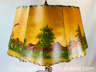 MaxSold Auction: Antique Hand-Painted Scenic Lamp | European Countryside Theme | Circa 1920s - Maxsold Signature - Museum-Quality Artifacts, Ancient Antiquities and Collector Finds (CAN and US Shipping)