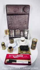 MaxSold Auction: Antique Victorian Writing & Traveling Desk Compendium Set with Fountain Pen and Vanity Accessories | Late 19th–Early 20th Century - Maxsold Signature - Museum-Quality Artifacts, Ancient Antiquities and Collector Finds (CAN and US Shipping)