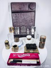 MaxSold Auction: Antique Victorian Writing & Traveling Desk Compendium Set with Fountain Pen and Vanity Accessories | Late 19th–Early 20th Century - Maxsold Signature - Museum-Quality Artifacts, Ancient Antiquities and Collector Finds (CAN and US Shipping)