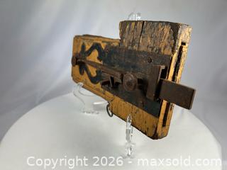 MaxSold Auction: Colonial Wooden Locking Mechanism with Hand-Forged Hardware | 18th Century - Maxsold Signature - Museum-Quality Artifacts, Ancient Antiquities and Collector Finds (CAN and US Shipping)