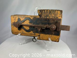 MaxSold Auction: Colonial Wooden Locking Mechanism with Hand-Forged Hardware | 18th Century - Maxsold Signature - Museum-Quality Artifacts, Ancient Antiquities and Collector Finds (CAN and US Shipping)