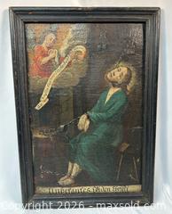 MaxSold Auction: Devotional Panel | Depicting Christ at the Scourging Column with Angelic Scroll | Circa 18th Century - Maxsold Signature - Museum-Quality Artifacts, Ancient Antiquities and Collector Finds (CAN and US Shipping)