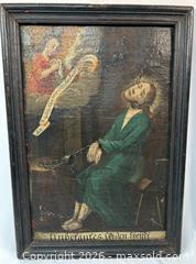 MaxSold Auction: Devotional Panel | Depicting Christ at the Scourging Column with Angelic Scroll | Circa 18th Century - Maxsold Signature - Museum-Quality Artifacts, Ancient Antiquities and Collector Finds (CAN and US Shipping)