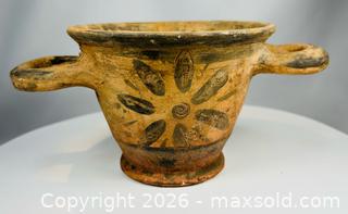 MaxSold Auction: Etruscan | Terracotta Skyphos with Floral Rosette Decoration | Circa 7th–5th Century B.C. - Maxsold Signature - Museum-Quality Artifacts, Ancient Antiquities and Collector Finds (CAN and US Shipping)