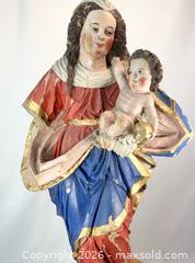 MaxSold Auction: Hand-Carved | Spanish Colonial | Virgin Mary & Child | Circa 18th Century - Maxsold Signature - Museum-Quality Artifacts, Ancient Antiquities and Collector Finds (CAN and US Shipping)