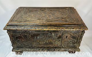 MaxSold Auction: Historic Italian Carved Wooden Chest | Circa 16th–17th Century - Maxsold Signature - Museum-Quality Artifacts, Ancient Antiquities and Collector Finds (CAN and US Shipping)