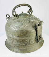 MaxSold Auction: Indo-Persian Censer | Mughal-Inspired Cast Metal Incense Burner with Floral Engraving | Late 18th–Early 19th Century - Maxsold Signature - Museum-Quality Artifacts, Ancient Antiquities and Collector Finds (CAN and US Shipping)