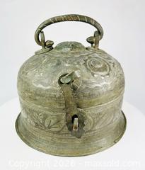 MaxSold Auction: Indo-Persian Censer | Mughal-Inspired Cast Metal Incense Burner with Floral Engraving | Late 18th–Early 19th Century - Maxsold Signature - Museum-Quality Artifacts, Ancient Antiquities and Collector Finds (CAN and US Shipping)