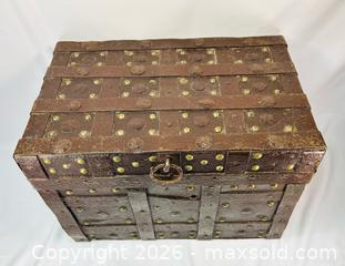 MaxSold Auction: Iron-Bound Strongbox | Spain or Portugal | Dated 1840 (16th–17th Century Style) - Maxsold Signature - Museum-Quality Artifacts, Ancient Antiquities and Collector Finds (CAN and US Shipping)