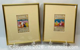 MaxSold Auction: Pair of Antique Persian Manuscript Paintings | Depicting Courtly Scenes | Circa 18th–19th Century - Maxsold Signature - Museum-Quality Artifacts, Ancient Antiquities and Collector Finds (CAN and US Shipping)
