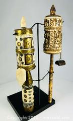 MaxSold Auction: Pair of Tibetan Buddhist Prayer Wheels | Hand-Carved Bone, Brass & Wood - Maxsold Signature - Museum-Quality Artifacts, Ancient Antiquities and Collector Finds (CAN and US Shipping)
