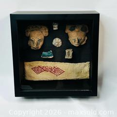 MaxSold Auction: Pre-Columbian | Shadowbox Display: Skull Effigy, Masks, Figurine & Shard | Circa 300 BCE – 900 CE - Maxsold Signature - Museum-Quality Artifacts, Ancient Antiquities and Collector Finds (CAN and US Shipping)