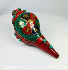MaxSold Auction: Qing Dynasty Tibetan Buddhist Conch | Ritual Shell with Precious Stone Inlays & Lacquer Panels | Circa 1700s–1800s - Maxsold Signature - Museum-Quality Artifacts, Ancient Antiquities and Collector Finds (CAN and US Shipping)