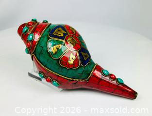 MaxSold Auction: Qing Dynasty Tibetan Buddhist Conch | Ritual Shell with Precious Stone Inlays & Lacquer Panels | Circa 1700s–1800s - Maxsold Signature - Museum-Quality Artifacts, Ancient Antiquities and Collector Finds (CAN and US Shipping)