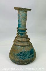 MaxSold Auction: Roman Imperial | Turquoise Glass Perfume Bottle with Spiral Rings | Circa 1st–3rd Century CE - Maxsold Signature - Museum-Quality Artifacts, Ancient Antiquities and Collector Finds (CAN and US Shipping)