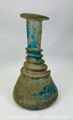 MaxSold Auction: Roman Imperial | Turquoise Glass Perfume Bottle with Spiral Rings | Circa 1st–3rd Century CE - Maxsold Signature - Museum-Quality Artifacts, Ancient Antiquities and Collector Finds (CAN and US Shipping)