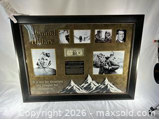 MaxSold Auction: Sir Edmund Hillary | Authentic Hand-Signed U.S. $1 Banknote | Certified Autograph & Professionally Framed Display | 20th Century Collectible - Maxsold Signature - Museum-Quality Artifacts, Ancient Antiquities and Collector Finds (CAN and US Shipping)