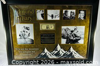 MaxSold Auction: Sir Edmund Hillary | Authentic Hand-Signed U.S. $1 Banknote | Certified Autograph & Professionally Framed Display | 20th Century Collectible - Maxsold Signature - Museum-Quality Artifacts, Ancient Antiquities and Collector Finds (CAN and US Shipping)