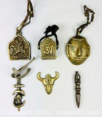 MaxSold Auction: Tibetan Bronze Amulet Set | Six Protective Talismans with Sacred Imagery | 19th–Early 20th Century - Maxsold Signature - Museum-Quality Artifacts, Ancient Antiquities and Collector Finds (CAN and US Shipping)