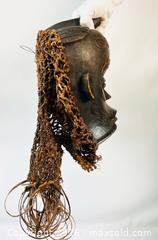 MaxSold Auction: Traditional African Mask with Intricate Carving and Wickerwork | Mid-20th Century - Maxsold Signature - Museum-Quality Artifacts, Ancient Antiquities and Collector Finds (CAN and US Shipping)