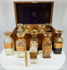 MaxSold Auction: Victorian Era | Doctor’s Medicine Chest with Glass Containers and Historic Prescriptions | Circa mid-19th Century - Maxsold Signature - Museum-Quality Artifacts, Ancient Antiquities and Collector Finds (CAN and US Shipping)