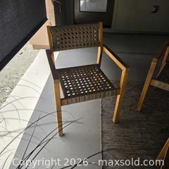 MaxSold Auction: Mid-Century Modern Woven Patio Seating Set with Wood Frame - Phoenix (Arizona, USA) SELLER MANAGED Downsizing Online Auction - West Morningside Drive