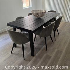 MaxSold Auction: Modern Black & Gray Engineered Wood Dining Set - Table + 6 Chairs - Phoenix (Arizona, USA) SELLER MANAGED Downsizing Online Auction - West Morningside Drive