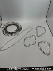 MaxSold Auction: Italian 925 Silver bracelets and necklace and vintage silver choker  - Hamilton (Ontario, Canada) PARTNER MANAGED Downsizing Online Auction - Highgate Drive