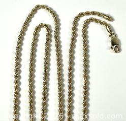 MaxSold Auction: 14Kt Yellow Gold Rope Chain - Campbell (California, USA) PARTNER MANAGED Estate Sale Online Auction -  Dell Avenue