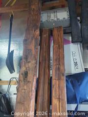 MaxSold Auction: Set of 3 Solid Wood Stained  Barn Beams (6–8 ft x 2) (14 ft x 1) - Ottawa (Ontario, Canada) SELLER MANAGED Downsizing Online Auction -  Warner Way