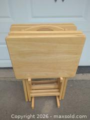 MaxSold Auction: Set of 4 Solid Wood Folding TV/Serving Trays with Stand - Ottawa (Ontario, Canada) SELLER MANAGED Downsizing Online Auction -  Warner Way