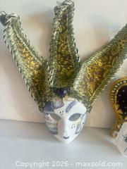 MaxSold Auction: Lot of 1 Venetian Carnival Decorative Masks — Purple Gold White, 1 Kensington Palace Ornament, 1 Peacock Ornament - San Jose (California, USA) SELLER MANAGED Estate Sale Online Auction - Union Avenue