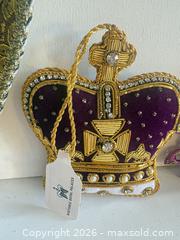 MaxSold Auction: Lot of 1 Venetian Carnival Decorative Masks — Purple Gold White, 1 Kensington Palace Ornament, 1 Peacock Ornament - San Jose (California, USA) SELLER MANAGED Estate Sale Online Auction - Union Avenue