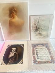 MaxSold Auction: Lot of 4 Large Matted Art Prints, Mixed Subjects - San Jose (California, USA) SELLER MANAGED Estate Sale Online Auction - Union Avenue