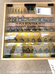 MaxSold Auction: 50-Piece Tungsten Carbide Tipped Router Bit Set in Wood Case - Chilliwack (British Columbia, Canada) PARTNER MANAGED Downsizing Online Auction - Camden Drive