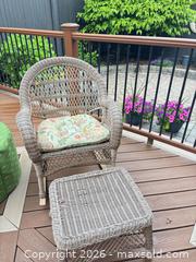 MaxSold Auction: Wicker/Rattan Rocking Chair and Ottoman Set with Cushion - Chilliwack (British Columbia, Canada) PARTNER MANAGED Downsizing Online Auction - Camden Drive